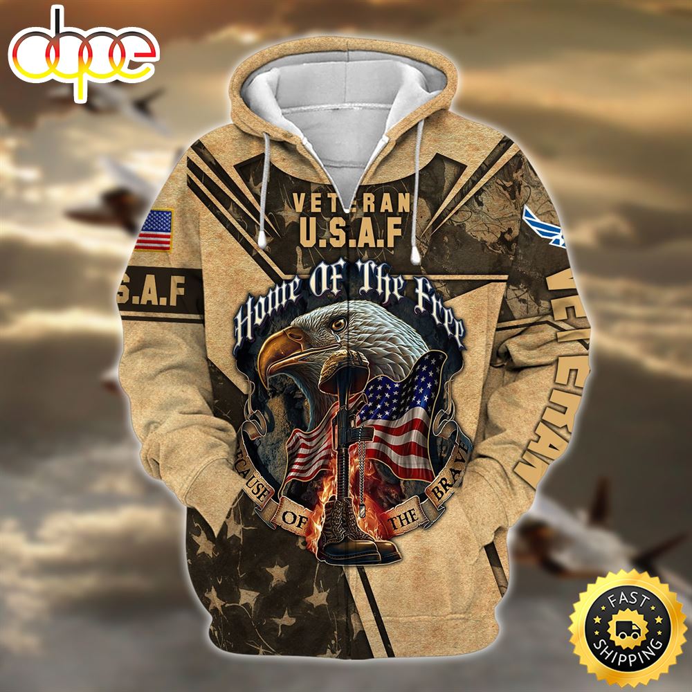 Premium Multiple US Military Services Veteran Zip Hoodie 3D Unisex
