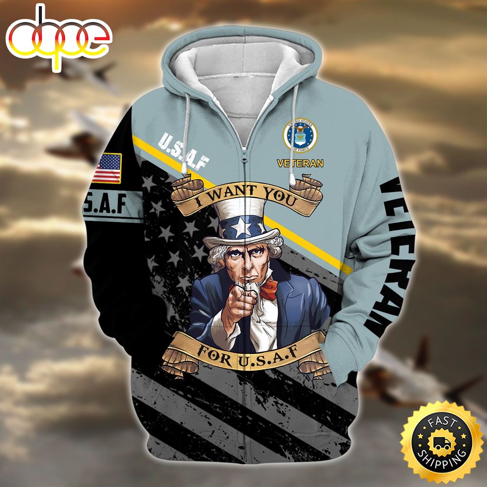 Premium Multiple US Military Services Veteran Zip Hoodie For Dad