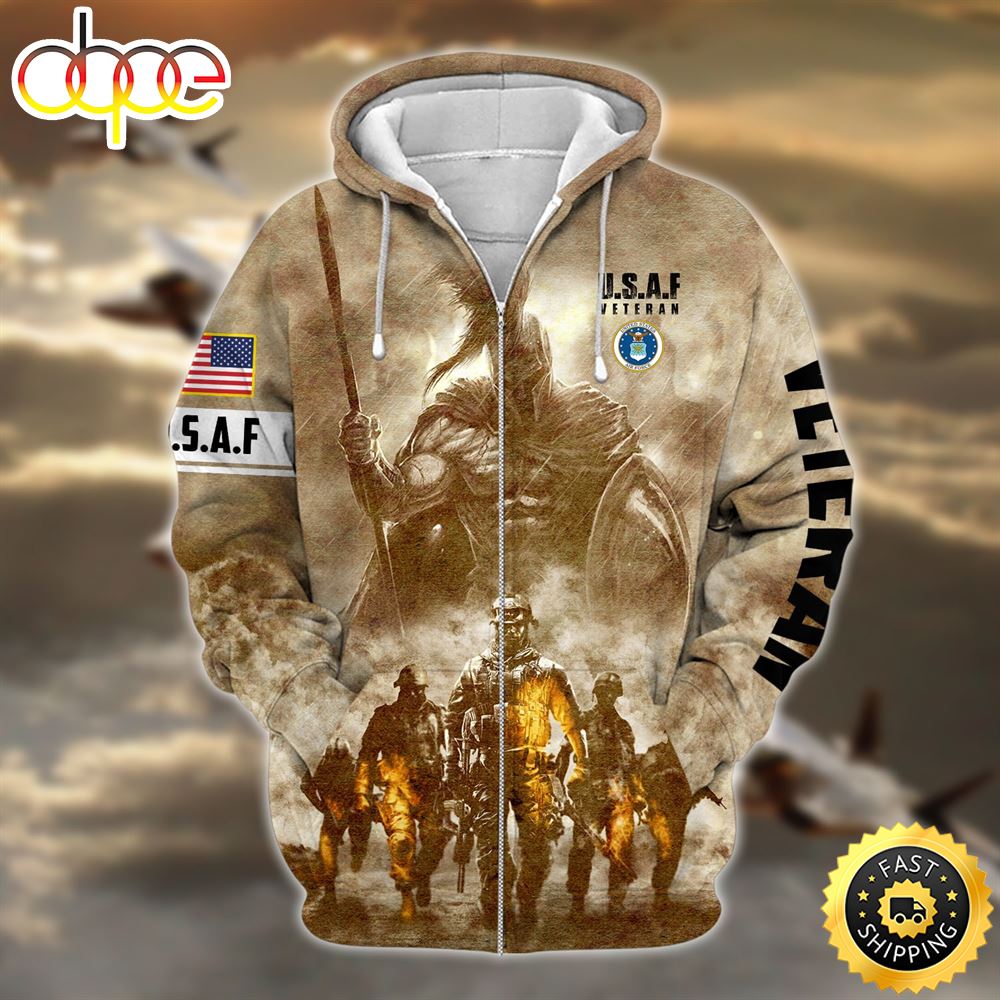 Premium Multiple US Military Services Veteran Zip Hoodies
