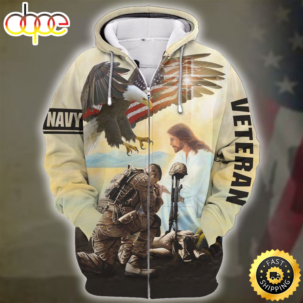 Premium One Nation Under God Zip Hoodie XC6010