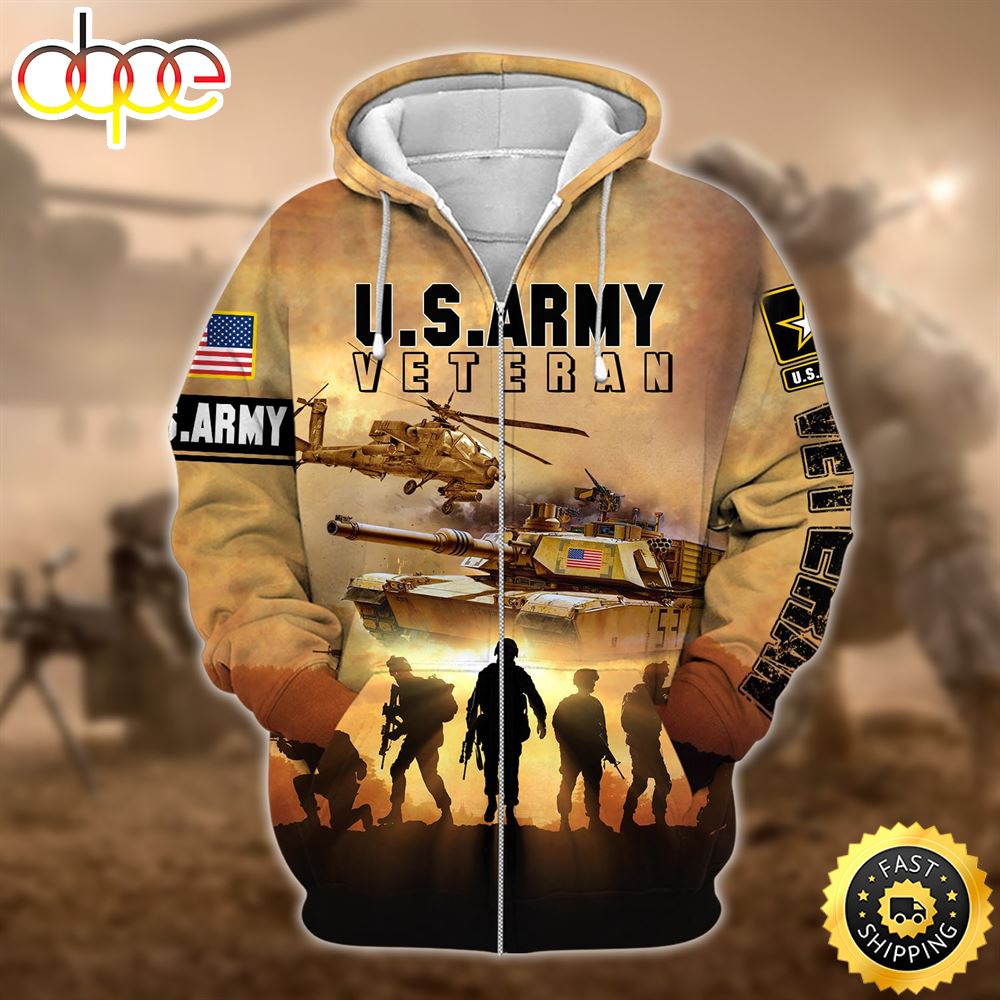 Premium U.S. Army Veteran Zip Hoodie Shirt