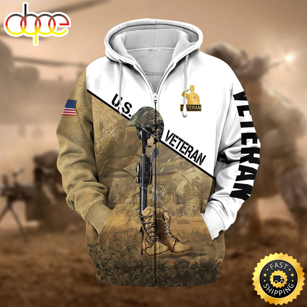 Premium US Veteran Zip Hoodie NPVC300801