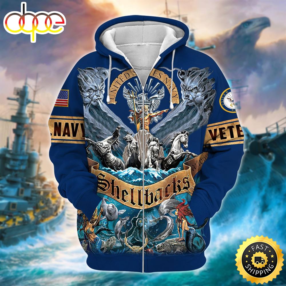 Premium Unique U.S. Navy Veteran Zip Hoodie