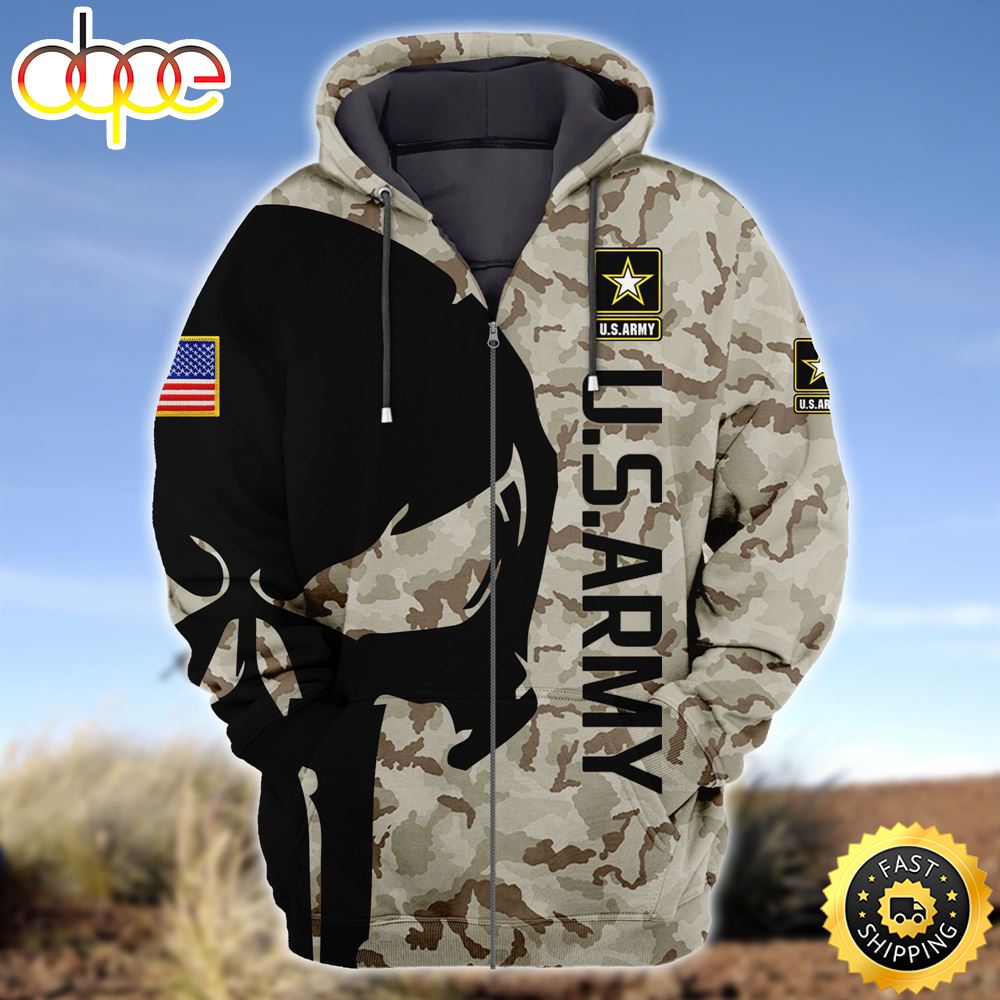 Premium Unique U.S Army Zip Hoodie Ultra Soft and Warm Shirt