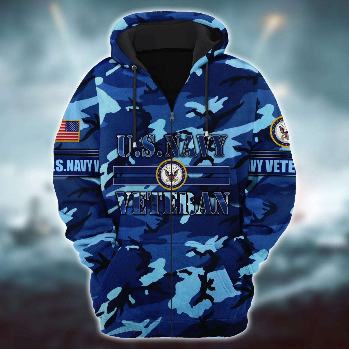 Premium Unique U.S Navy Zip Hoodie Ultra Soft and Warm 3D