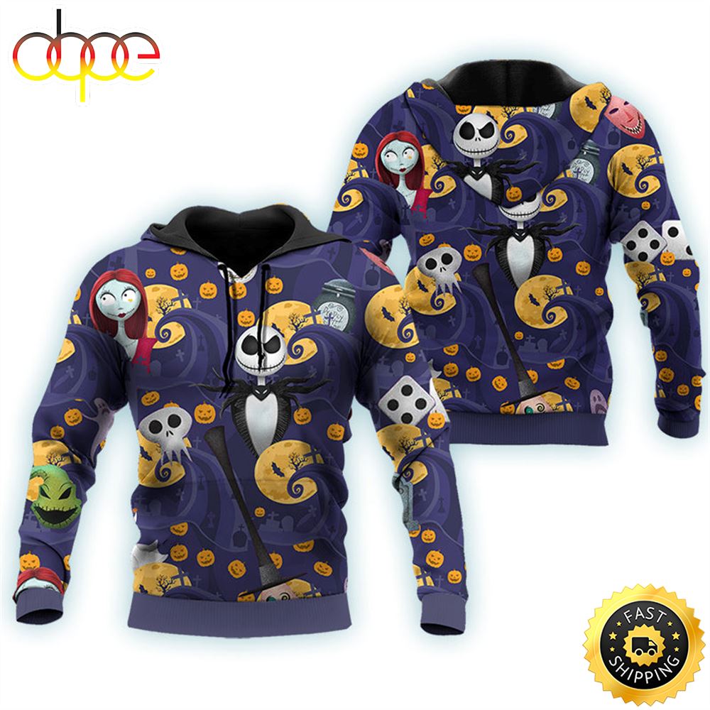 Pumpkin King The Nightmare Before Christmas Hoodie &amp; Zip Hoodie 3D All Over Print