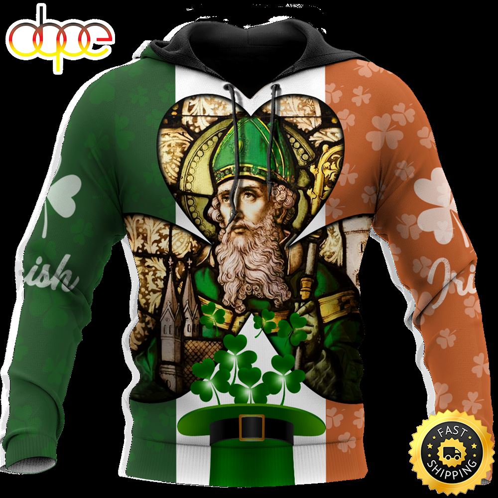 Saint Patrick With Hat Shamrock 3D All Over Print Shirt