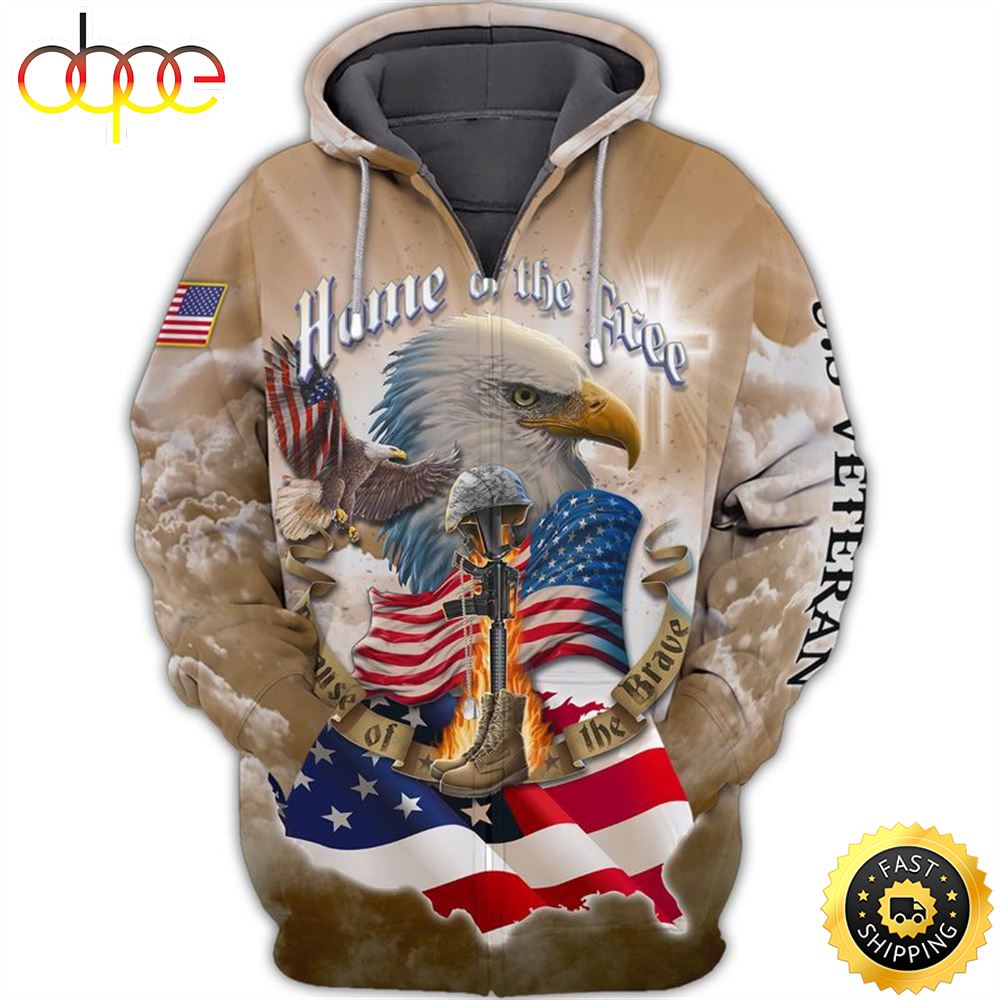 Unique Home Of The Free Because Of The Brave Zip Hoodie