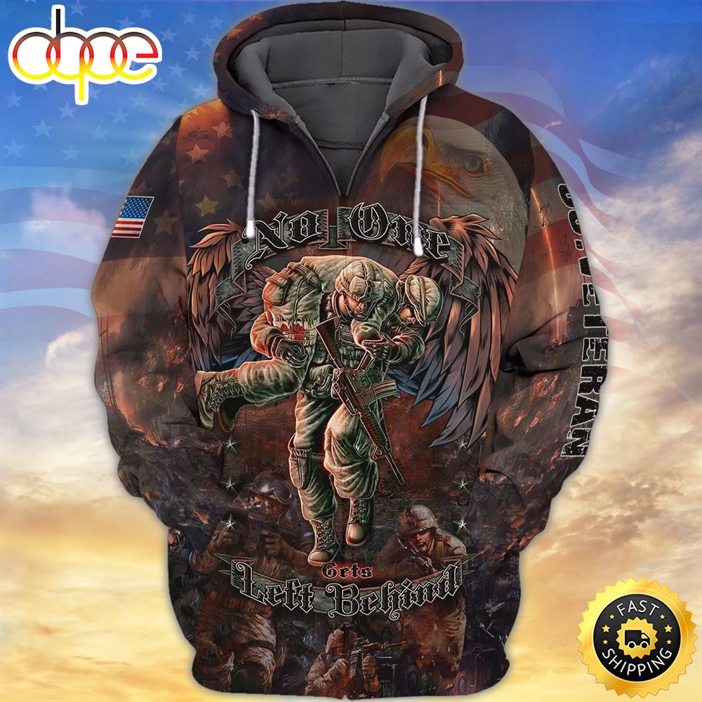 Unique No One Get Left Behind Zip Hoodie