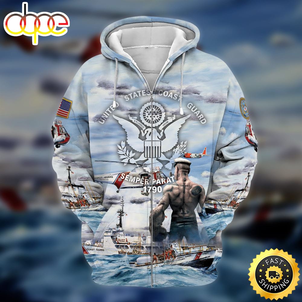 Unique Popeye U.S.C.G Zip Hoodie