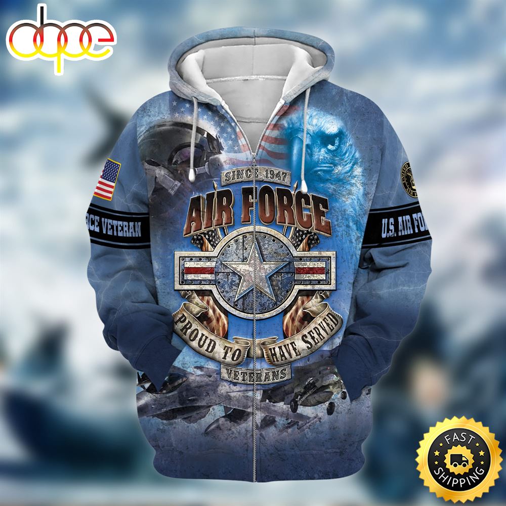 Unique Proud To Have Served U.S.A.F Zip Hoodie