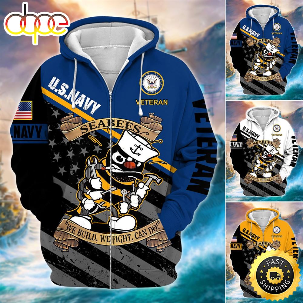 Unique U.S. Navy Veteran Shirt Zip Hoodie