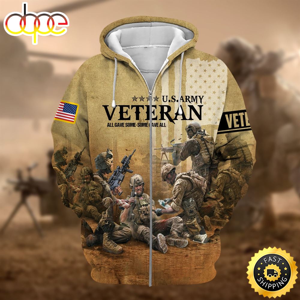 Unique U.S. Veteran Zip Hoodie