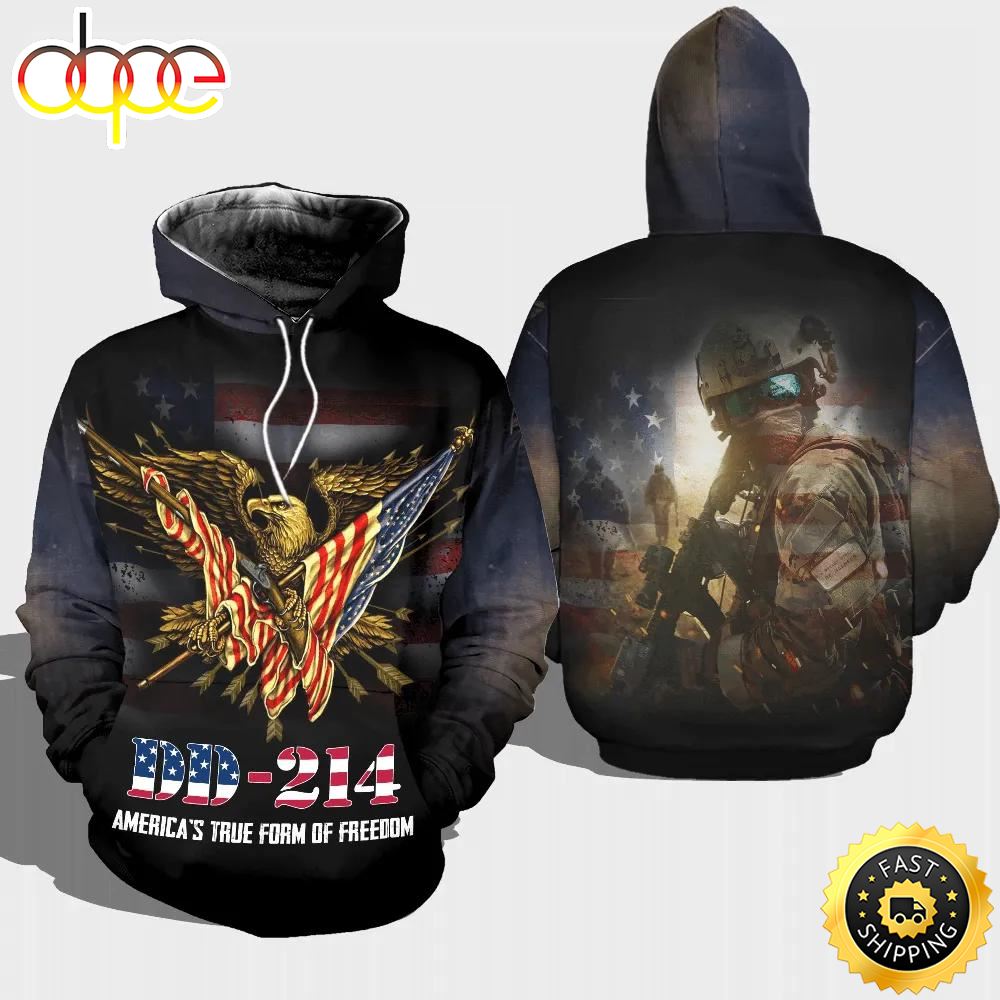 Veteran America DD-214 True Form Of Freedom 3D Hoodie All Over Printed