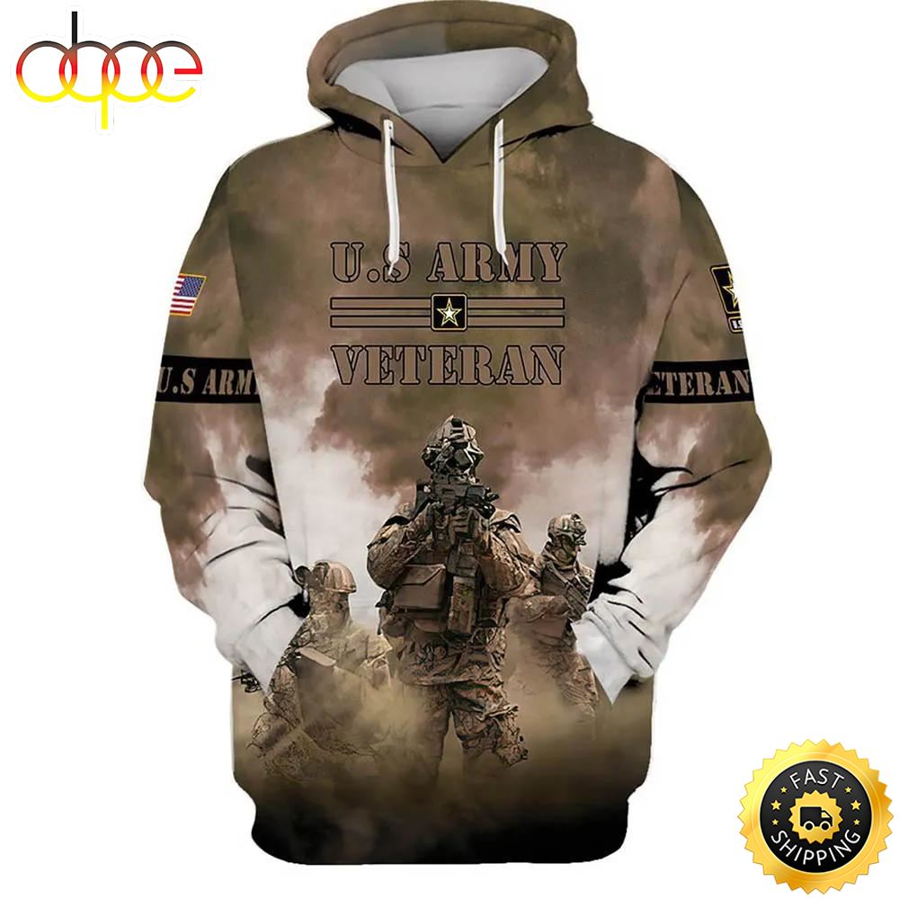 Veteran American Military US Army Veteran 3D Hoodie All Over Printed