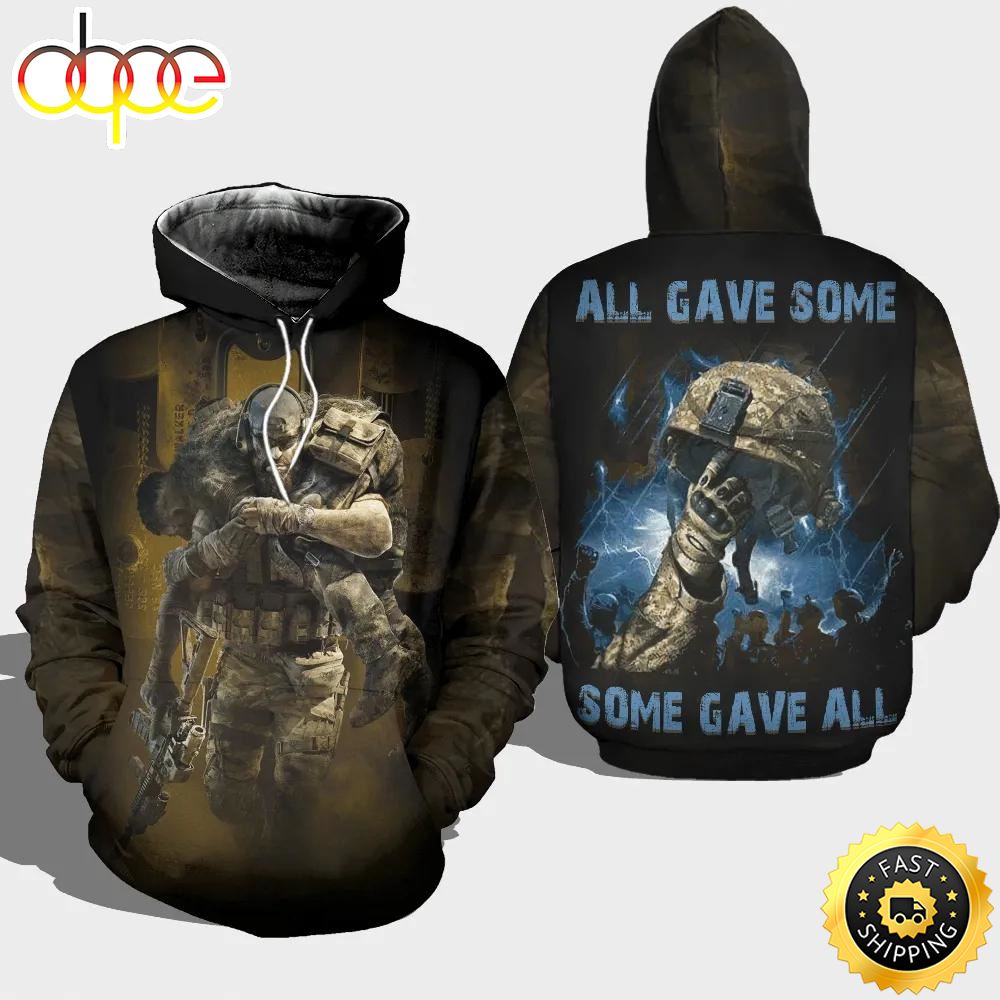 Veteran Blue All Gave Some Gave All 3D Hoodie All Over Printed