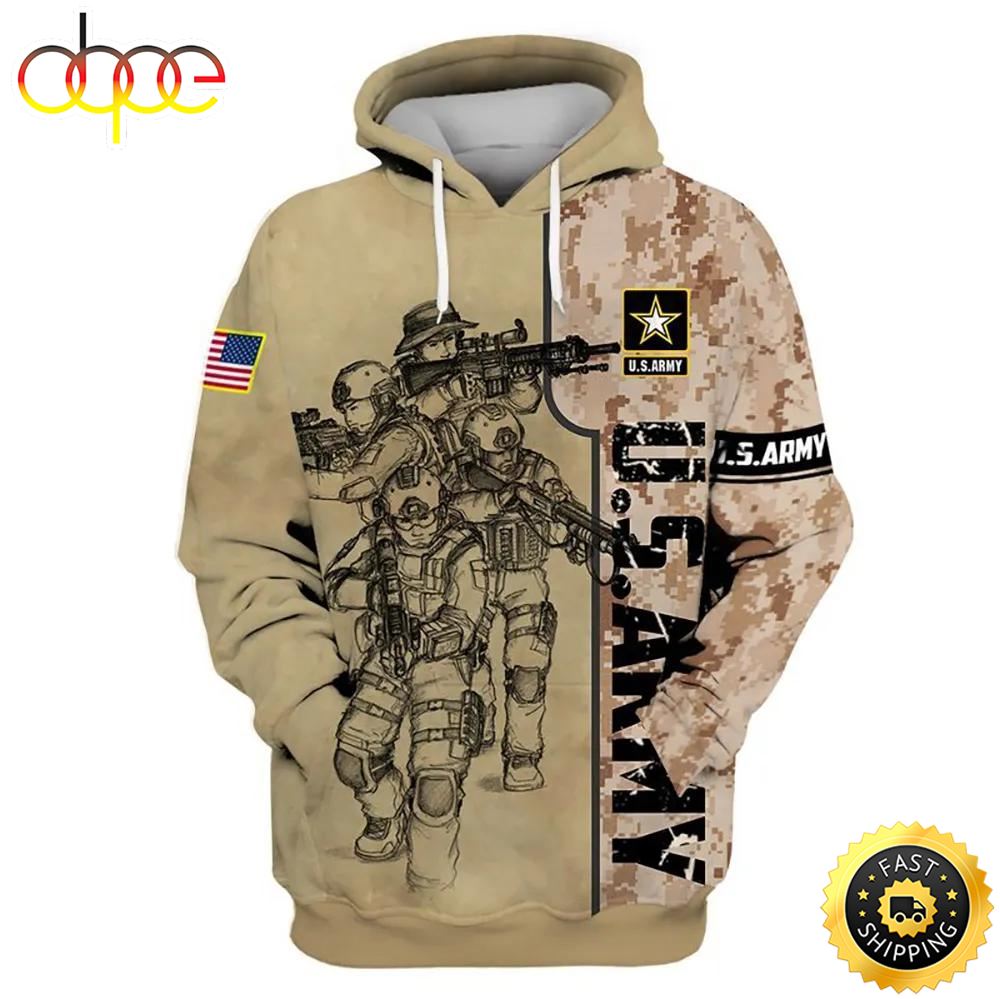 Veteran U.S Army Veteran Soldiers Brothers 3D Hoodie All Over Printed