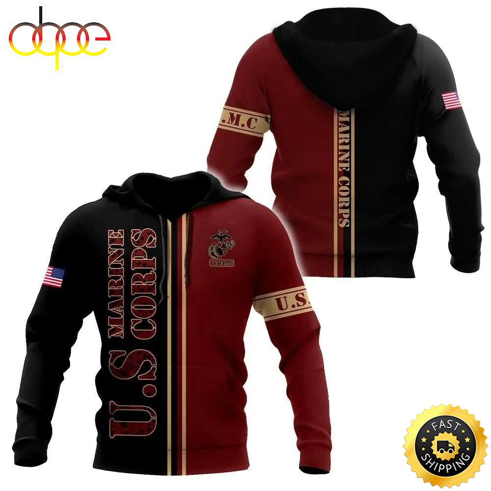 Veteran US Marine Corps 3D Hoodie All Over Printed