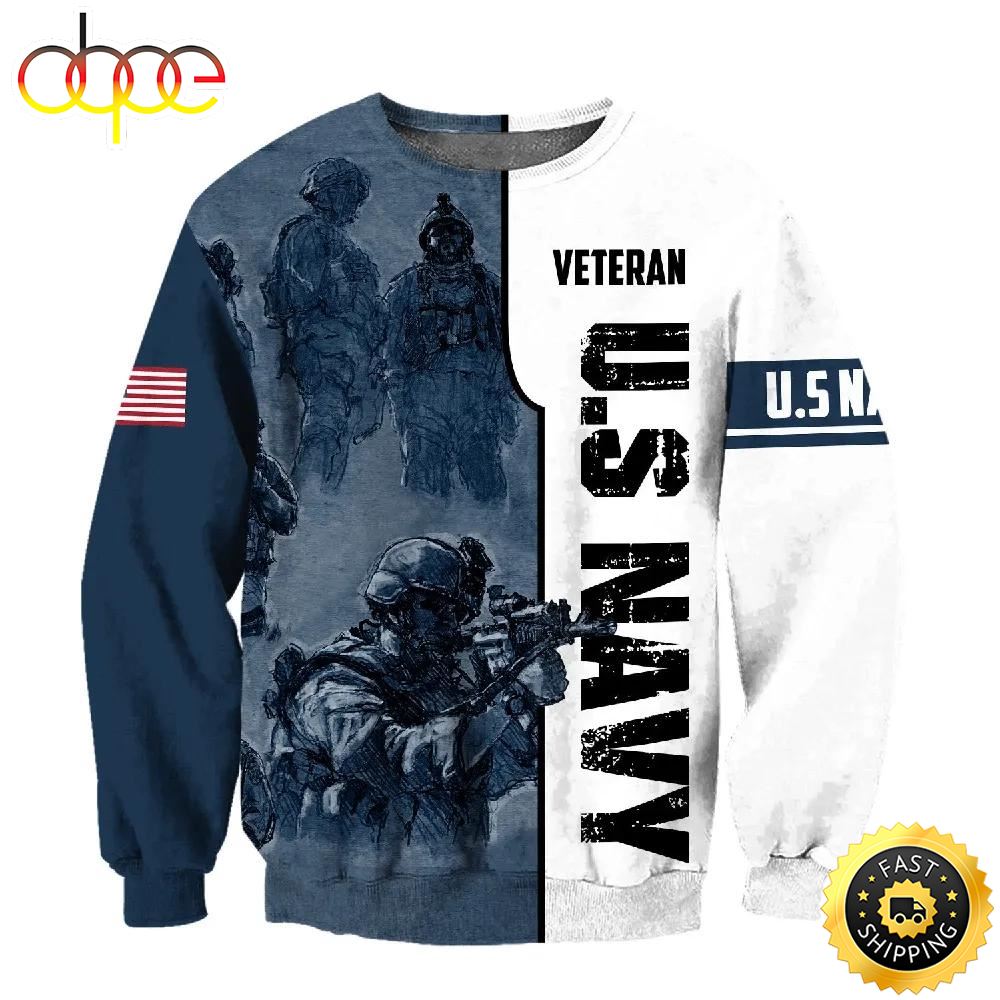 Veteran US Navy USN 3D Hoodie All Over Printed