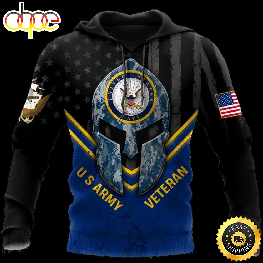 Veteran US Veteran Army Camouflage 3D Hoodie All Over Printed