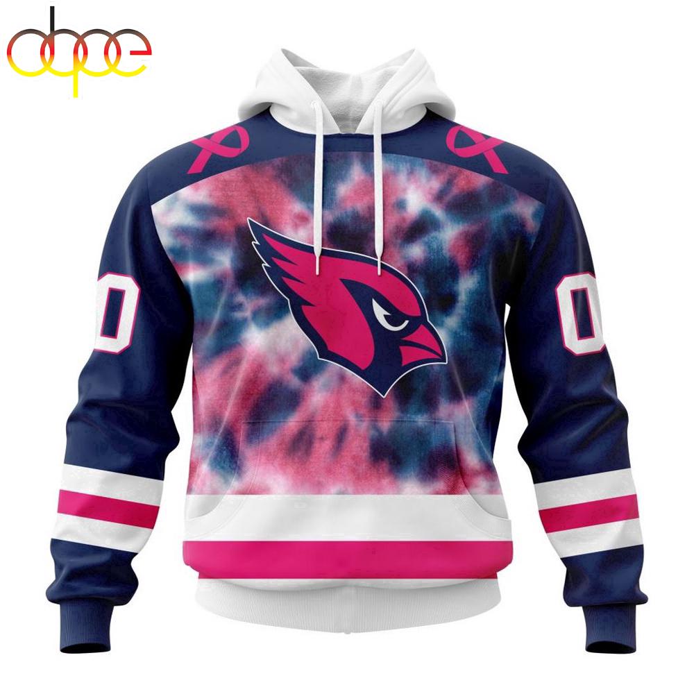 Custom Name And Number NFL Arizona Cardinals Pink Fight Breast Cancer Hoodie