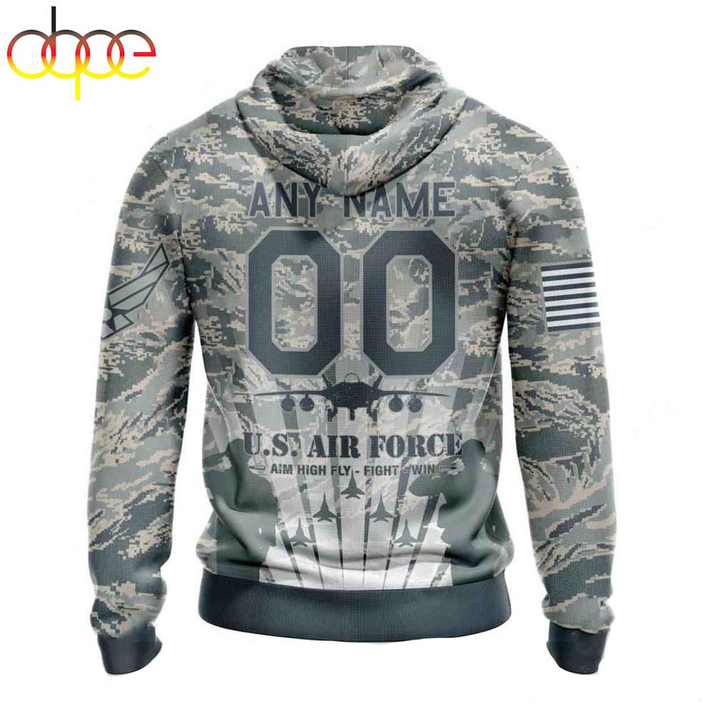Custom Name And Number NFL Baltimore Ravens Honor US Air Force Veterans 3D Hoodie Shirt