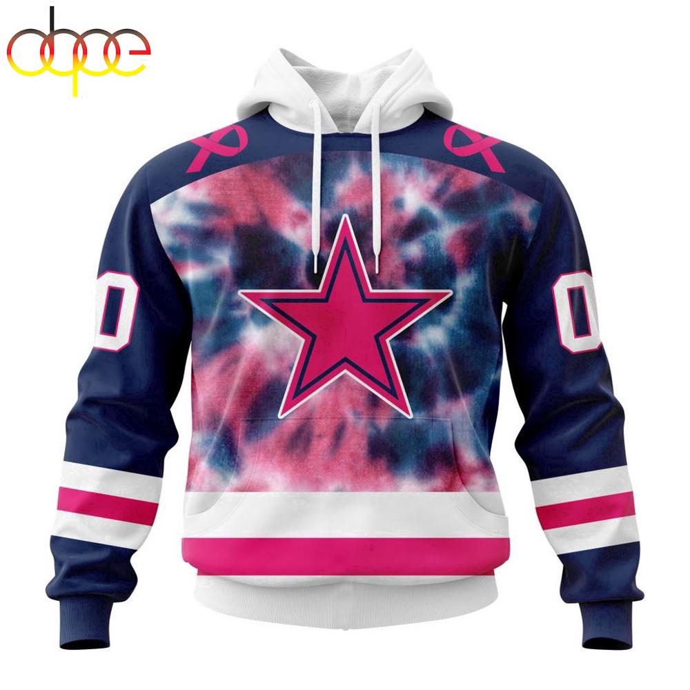 Custom Name And Number NFL Dallas Cowboys Pink Fight Breast Cancer Hoodie