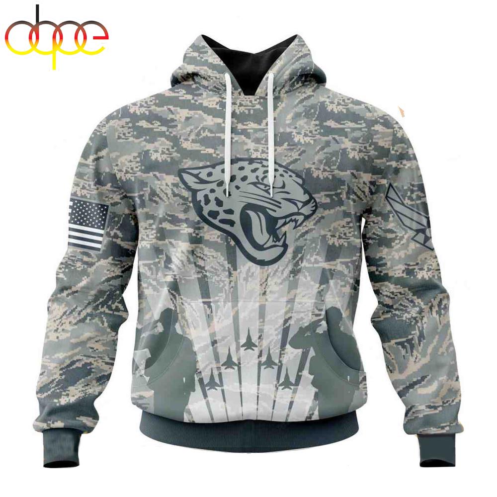 Custom Name And Number NFL Jacksonville Jaguars Honor US Air Force Veterans 3D Hoodie Shirt