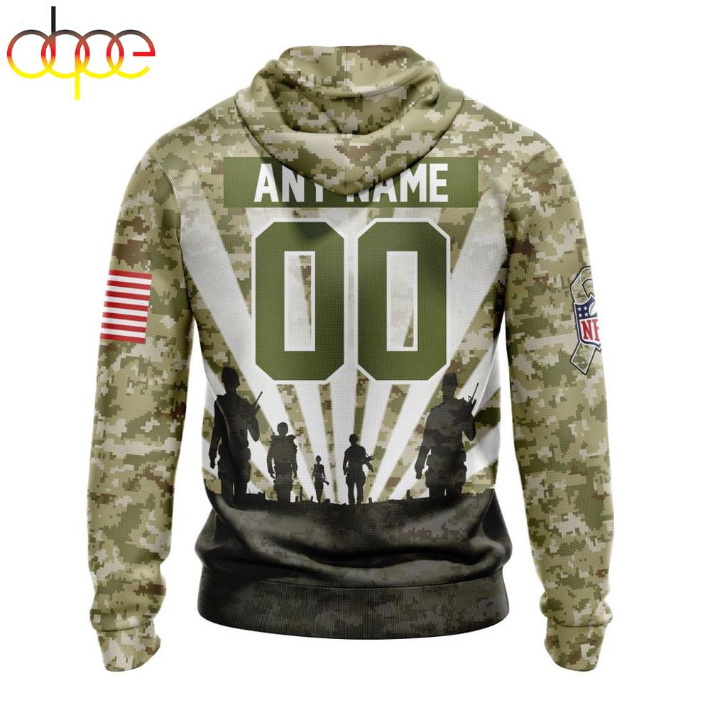Custom Name And Number NFL Miami Dolphins Salute To Service Honor Veterans Hoodie