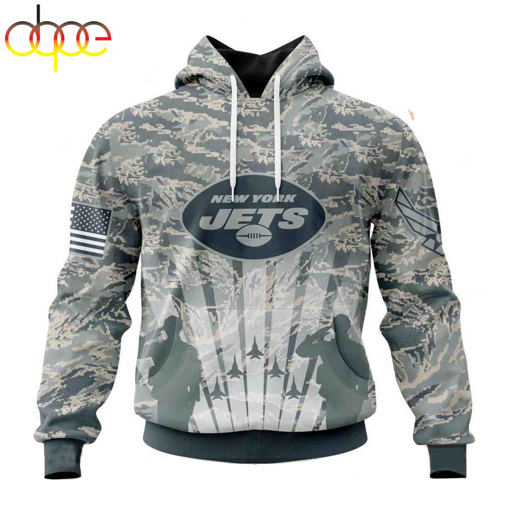 Custom Name And Number NFL New York Jets Honor US Air Force Veterans 3D Hoodie Shirt