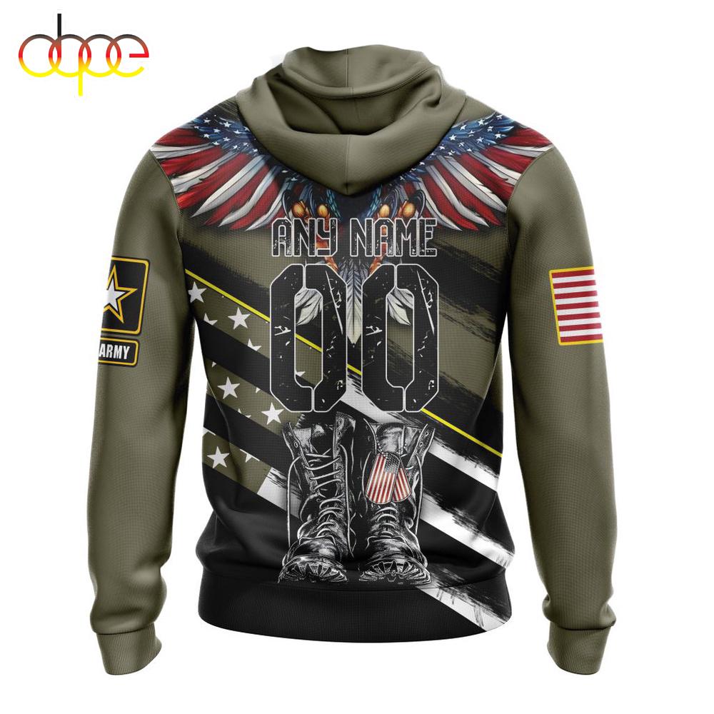 Custom Name And Number NFL Pittsburgh Steelers Veterans Honor The Fallen 3D Hoodie Shirt