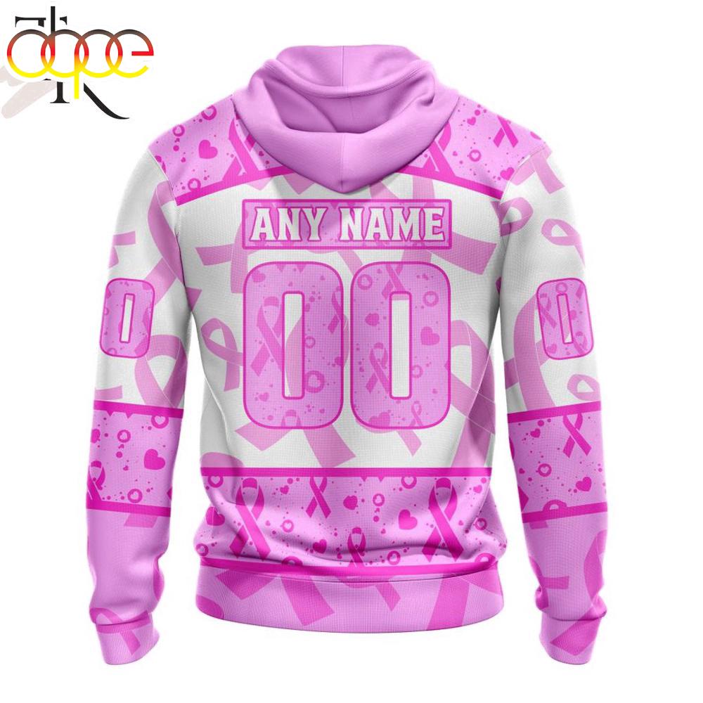 Custom Name And Number NHL Chicago Blackhawks Pink October Breast Cancer Awareness 3D Hoodie