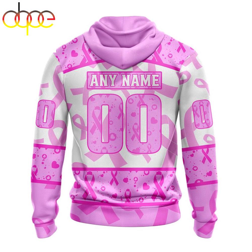Custom Name And Number NHL Toronto Maple Leafs Pink October Breast Cancer Awareness 3D Hoodie