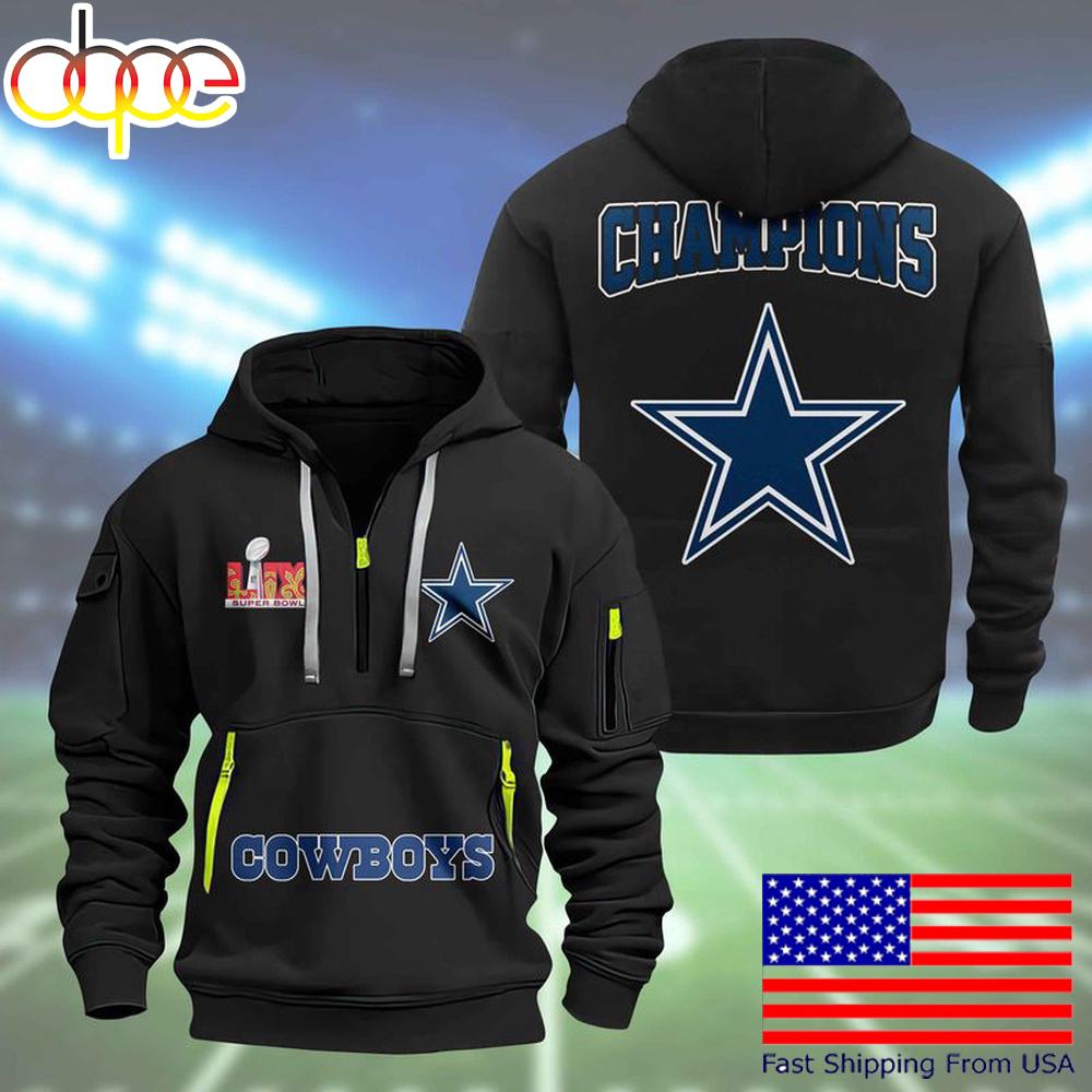 NFL Dallas Cowboys Super Bowl LIX Design Limited Edition Quarter Zip Hoodie