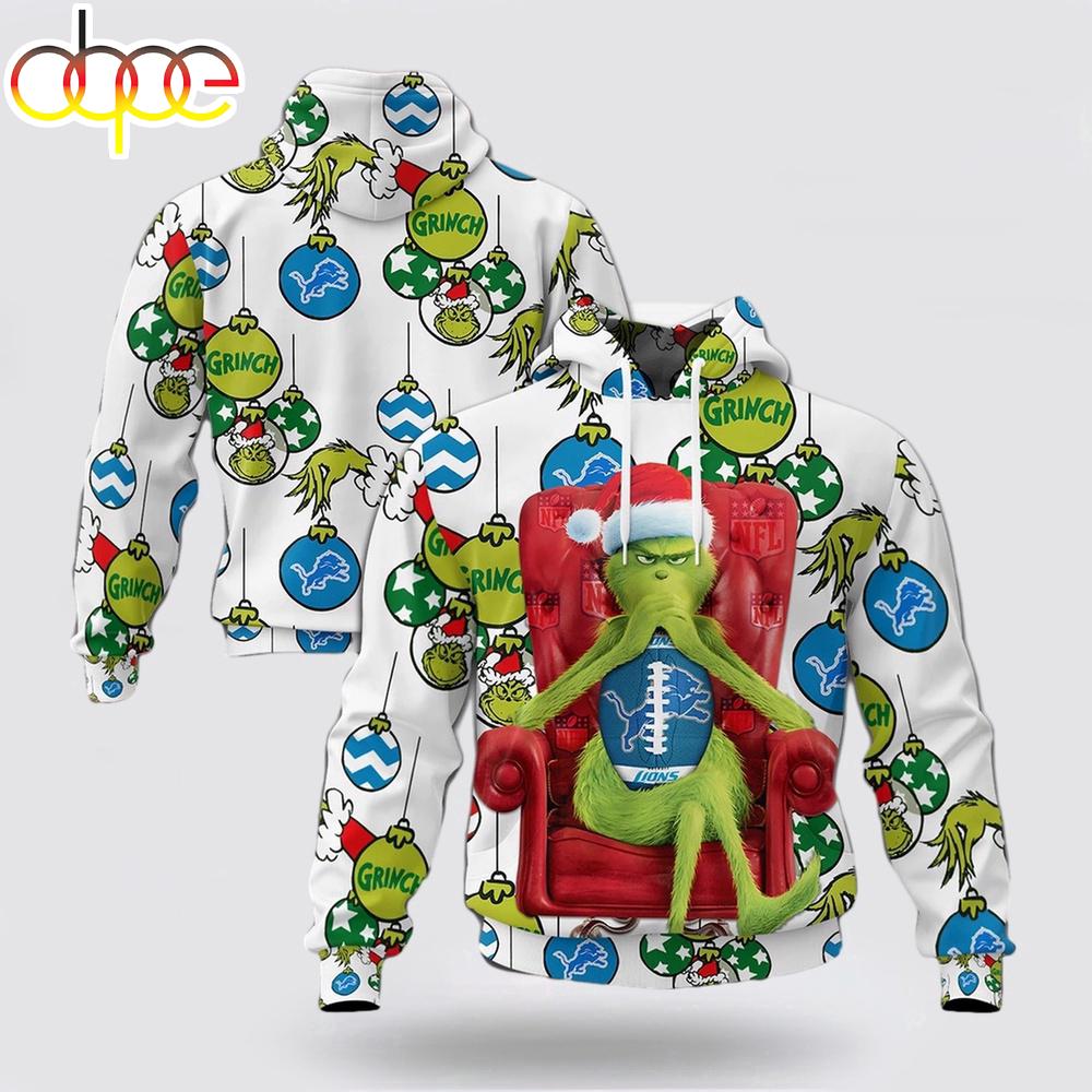 NFL Detroit Lions Grinch Christmas All Over Print Hoodie Shirt