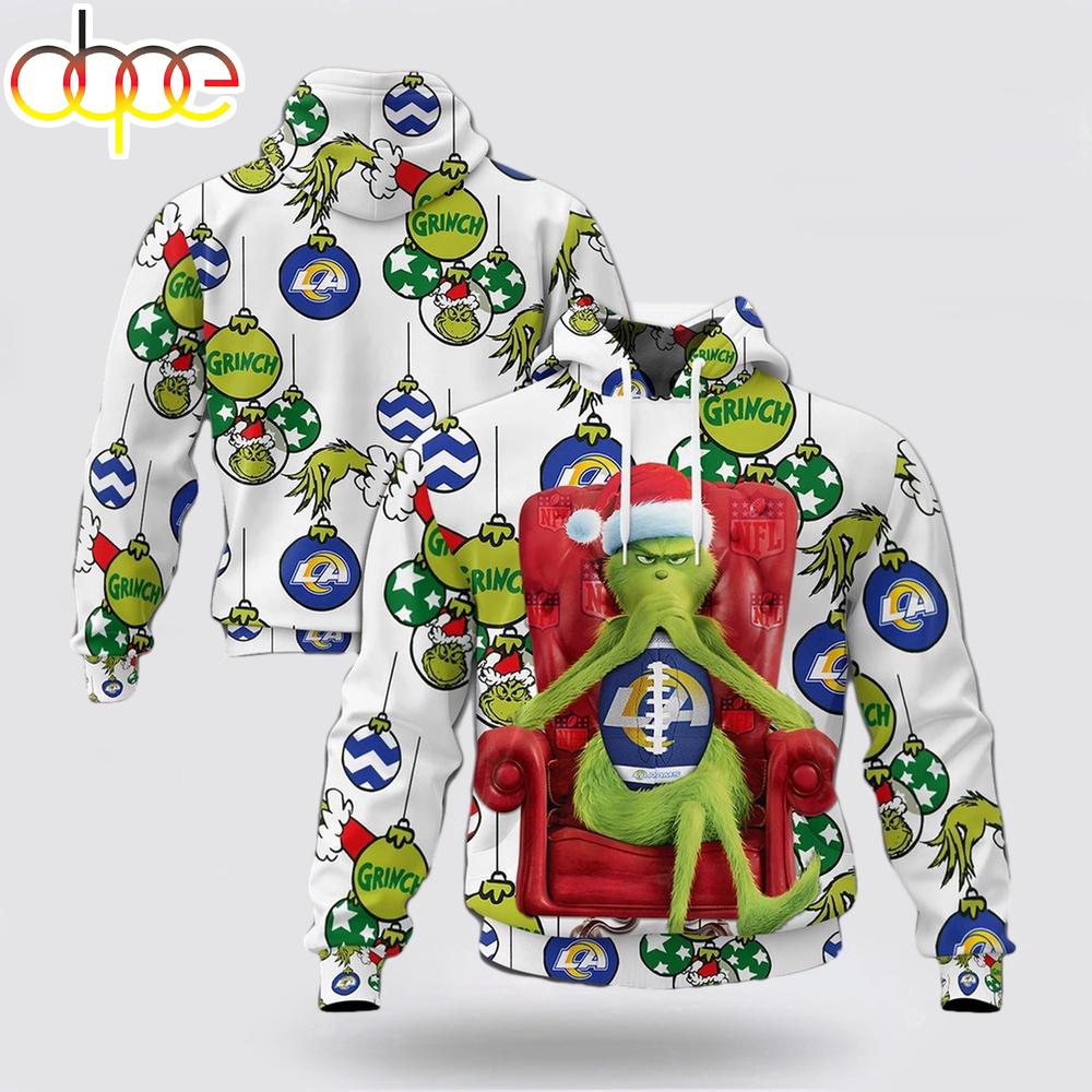 NFL Los Angeles Rams Grinch Christmas All Over Print Hoodie Shirt